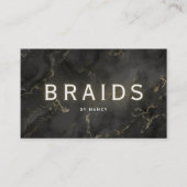Zwart en goud marmeren vlechten visitekaartje (Voorkant)