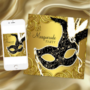 Zwart en Goud Masker Masker Maskerade Party Kaart