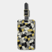 Zwart en goud - MCM-patroon Bagagelabel (Voorkant verticaal)