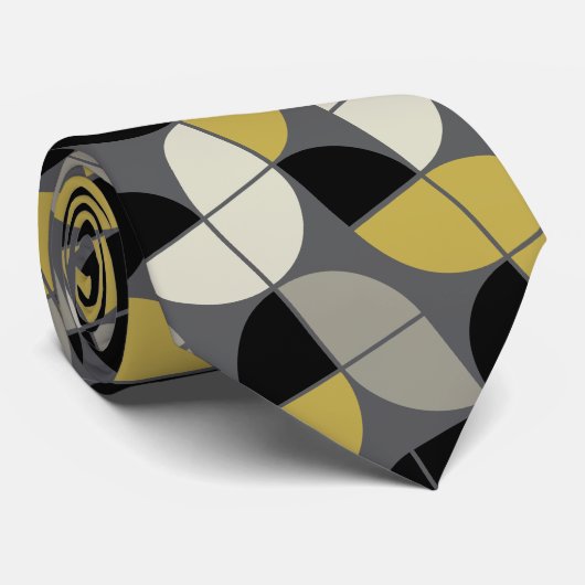 Zwart en goud - MCM-patroon Stropdas (Opgerold)