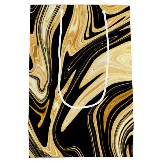 Zwart en goud medium cadeauzakje (Achterkant)