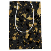 Zwart en goud medium cadeauzakje (Voorkant)