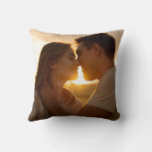 Zwart en goud meneer en mevrouw gevestigde foto kussen (Achterkant)