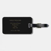 Zwart en goud, meneer en mevrouw opgericht bagagelabel (Achterkant horizontaal)