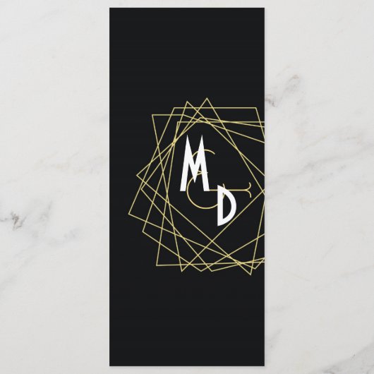 Zwart en goud Menu Kaart (Achterkant)