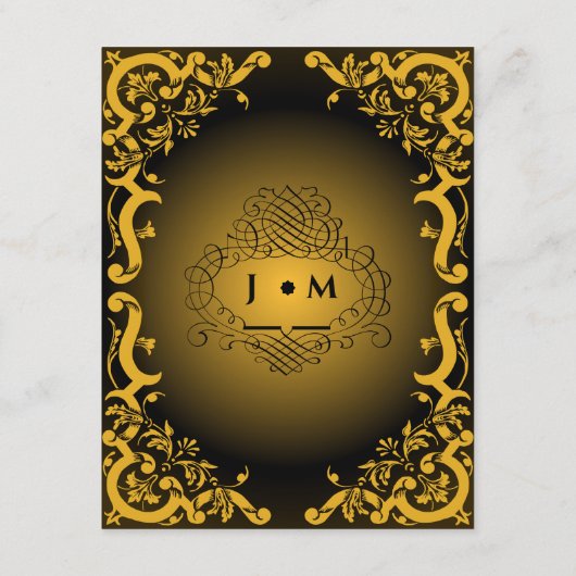 Zwart en goud met decoratieve elementen informatiekaartje (Achterkant)