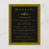 Zwart en goud met decoratieve elementen informatiekaartje (Voorkant)