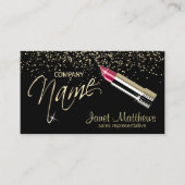 Zwart en Goud met Lipstick Visitekaartje (Voorkant)