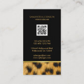Zwart en goud met luipaard visitekaartje (Achterkant)