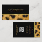 Zwart en goud met luipaard visitekaartje (Voorkant / Achterkant)