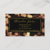 Zwart en goud met moderne bokeh lampen visitekaartje (Achterkant)