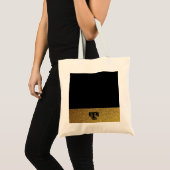 Zwart en goud met monogram tote bag (Voorkant (product))
