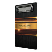 Zwart en goud metallic elegant geometrisch ontwerp mini klembord (Angled2)