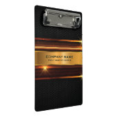 Zwart en goud metallic elegant geometrisch ontwerp mini klembord (Schuin)