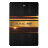 Zwart en goud metallic elegant geometrisch ontwerp mini klembord (Achterkant)