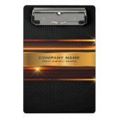 Zwart en goud metallic elegant geometrisch ontwerp mini klembord (Voorkant)