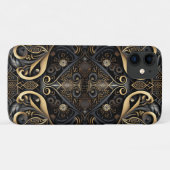 Zwart en Goud Middeleeuws gegraveerd Case-Mate iPhone Case (Achterkant (horizontaal))