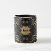 Zwart en Goud Middeleeuws Mok (Midden)