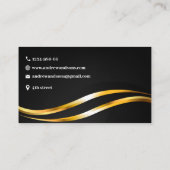 Zwart en Goud Minimalistisch Elegant Visitekaartje (Achterkant)