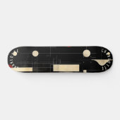 Zwart en goud minimalistisch geometrisch skateboar persoonlijk skateboard (Horizontaal)