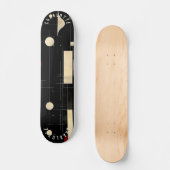 Zwart en goud minimalistisch geometrisch skateboar persoonlijk skateboard (Voorkant)