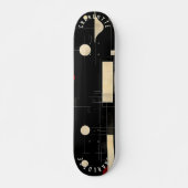 Zwart en goud minimalistisch geometrisch skateboar persoonlijk skateboard (Voorkant)