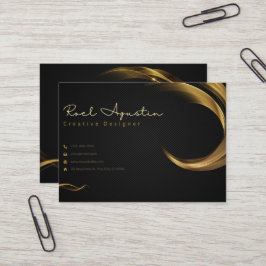 Zwart en goud Minimalistische Creative Designer Ka Visitekaartje