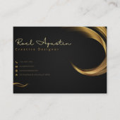 Zwart en goud Minimalistische Creative Designer Ka Visitekaartje (Voorkant)