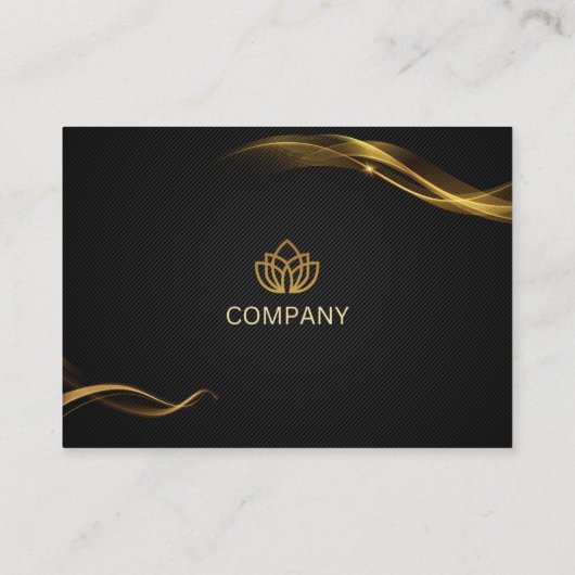 Zwart en goud Minimalistische Creative Designer Ka Visitekaartje (Achterkant)