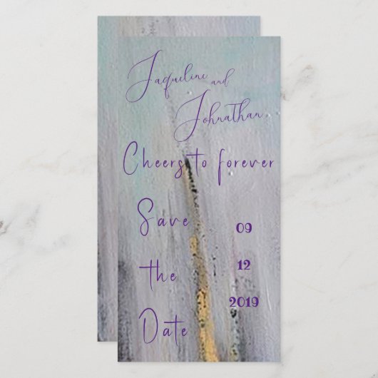 Zwart en Goud Modern Abstract Bewaar de Datum Save The Date (Voorkant / Achterkant)