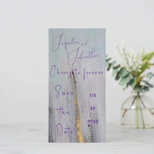 Zwart en Goud Modern Abstract Bewaar de Datum Save The Date (Staand voorkant)