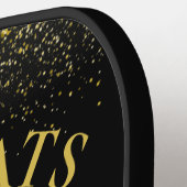 Zwart en goud modern afstudeercongratulatie pickleball paddle (Links Detail)