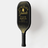 Zwart en goud modern afstudeercongratulatie pickleball paddle (Links)