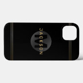 Zwart en goud modern, eenvoudig gepersonaliseerd m Case-Mate iPhone case (Achterkant (horizontaal))