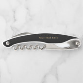 Zwart en goud modern, eenvoudig gepersonaliseerd m kurkentrekker (Achterkant)