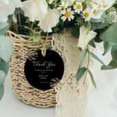 Zwart en Goud Modern Elegant Dank u Bruiloft Bedankjes Labels