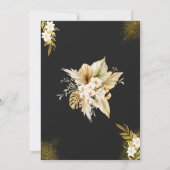 Zwart en Goud Modern Elegant Huwelijksfeest Kaart (Achterkant)