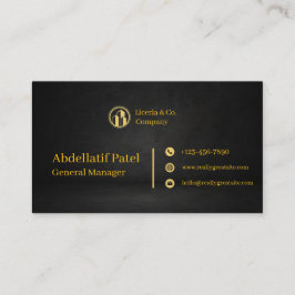 zwart en goud modern manager visitekaartje
