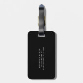 Zwart en Goud Modern Monogram Elegant Monogram Bagagelabel (Achterkant verticaal)