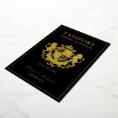 Zwart en goud modern paspoort trouwuitnodiging  folie uitnodiging (Gedraaid)