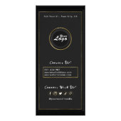 Zwart en Goud Modern Salon Add Logo Services Menu (Achterkant)