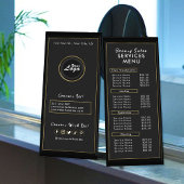Zwart en Goud Modern Salon Add Logo Services Menu