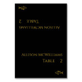 Zwart en Goud-Modern-Vis Icon- Kaart (Voorkant)