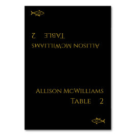 Zwart en Goud-Modern-Vis Icon- Kaart