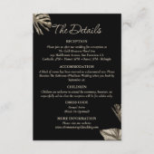 Zwart en Goud Moderne elegante bruiloft Details Informatiekaartje (Voorkant)
