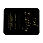 Zwart en Goud Moderne Elegantie Foto 60e Verjaarda Magneet (Horizontaal)