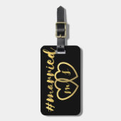 Zwart en goud moderne married bagage labels (Voorkant verticaal)