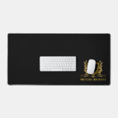 Zwart en Goud Moderne Monogram Naam Bureaumat (Keyboard & Muis)