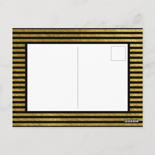 Zwart en goud | Moderne prettige kerst 6 Foto's Briefkaart (Achterkant)