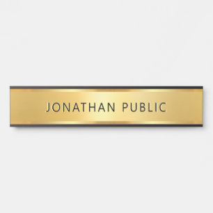 Zwart En Goud Moderne Template Met Elegante Stijl Deurbordje